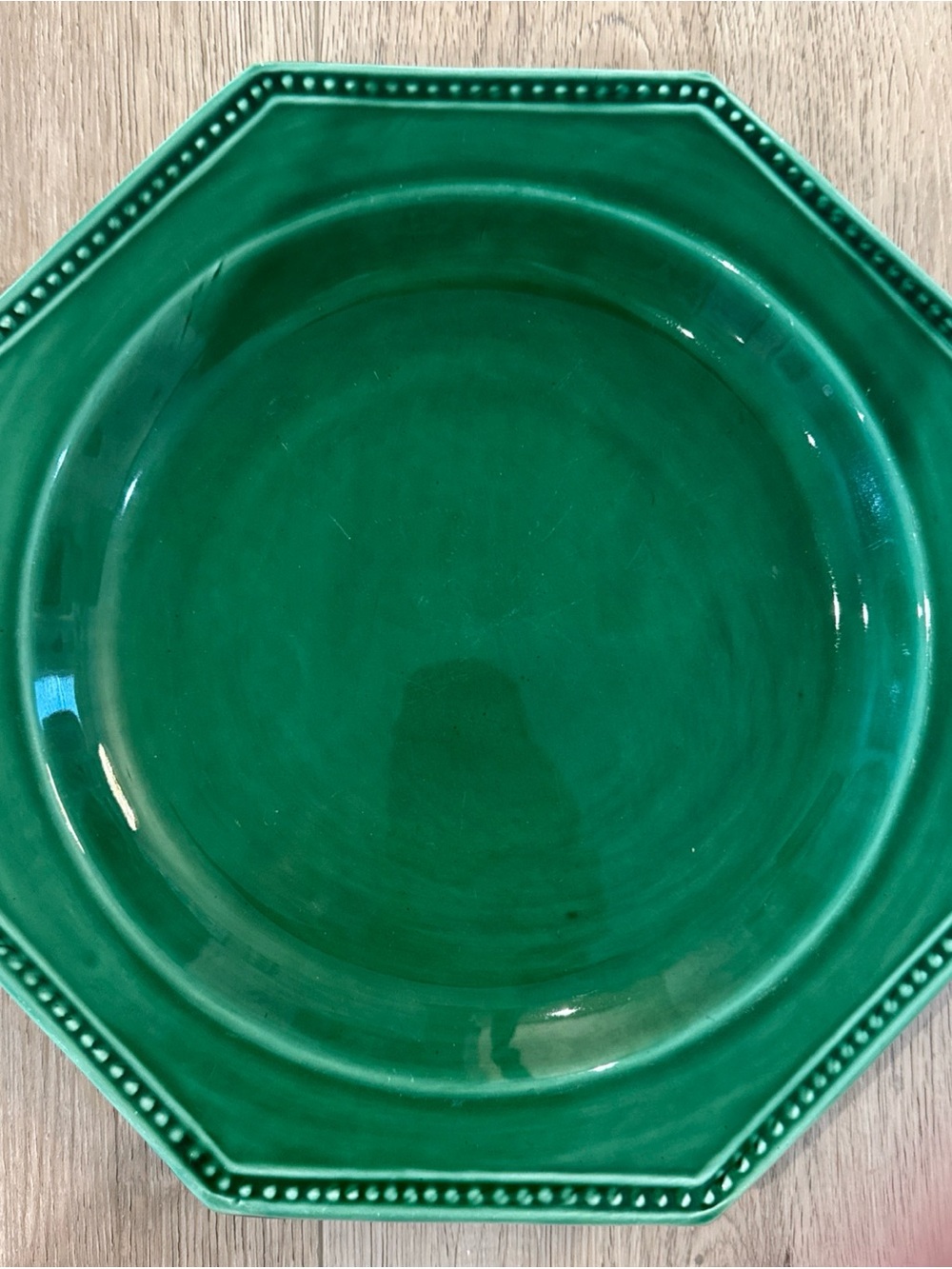 F.P. Pichon France 12” Large Green Charger Plate (1)